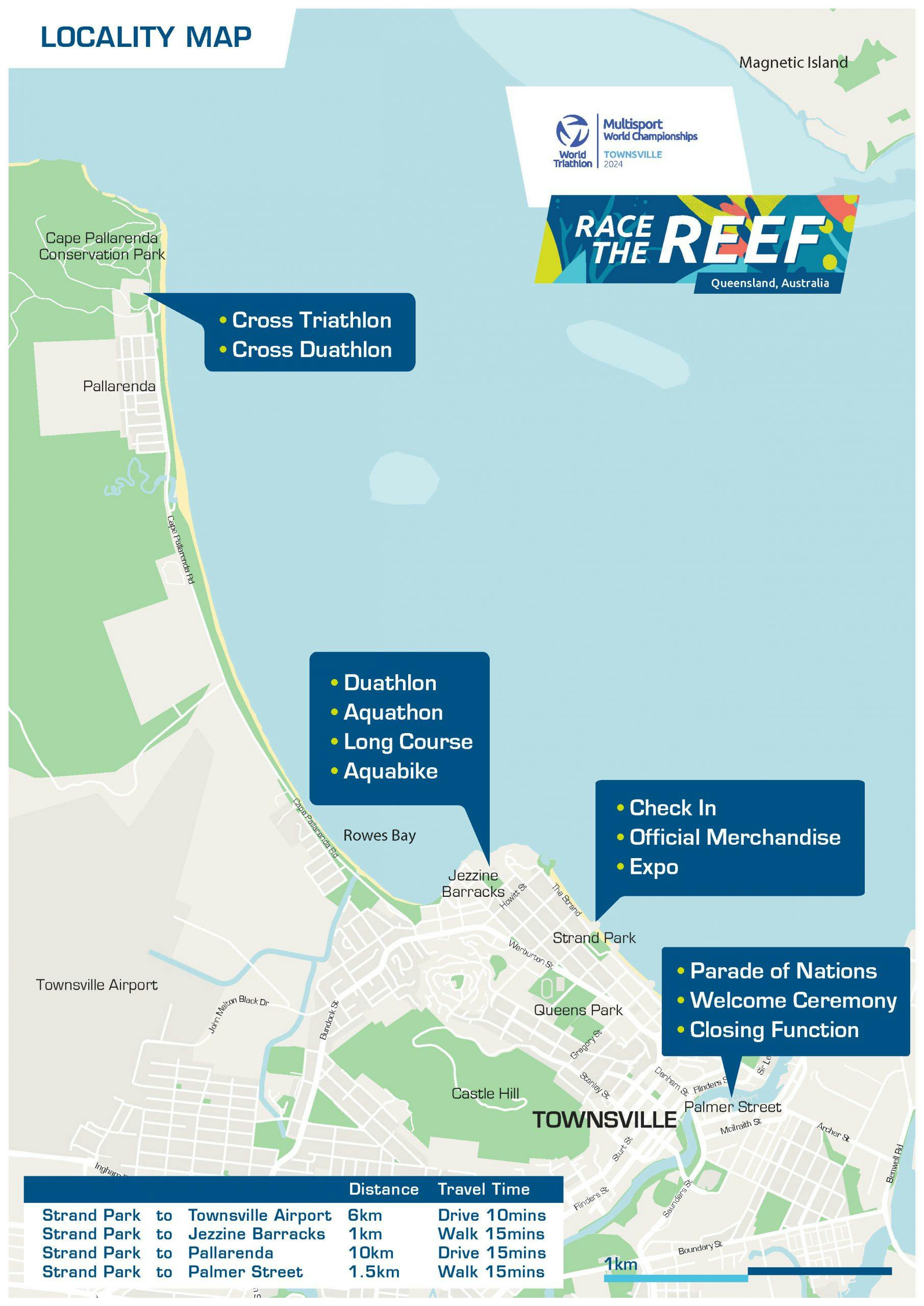 Locality Map - World Triathlon MultiSport Championships - Townsville 2024